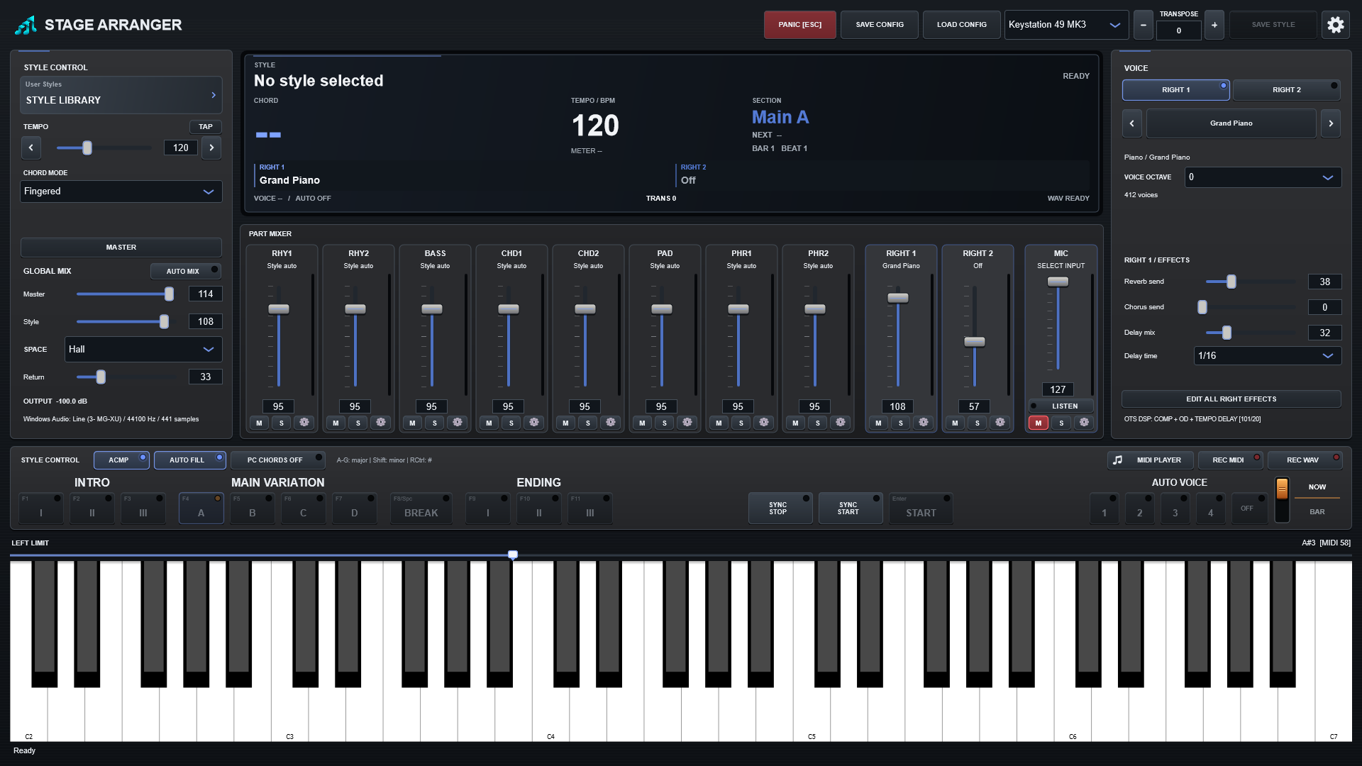 Área de interpretación de Stage Arranger 1.0.0